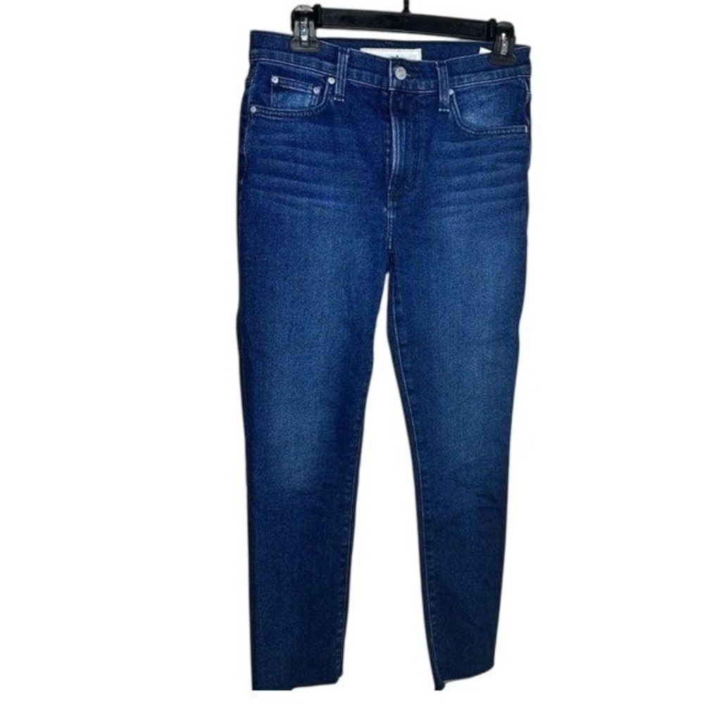 Frank & Eileen Cork High Rise Skinny Jeans Indigo Blue Raw Hem Size 26